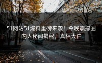 51网站51爆料重磅来袭！今晚震撼圈内人秘闻揭秘，真相大白