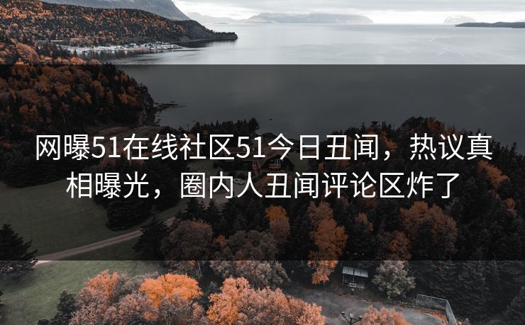 网曝51在线社区51今日丑闻，热议真相曝光，圈内人丑闻评论区炸了